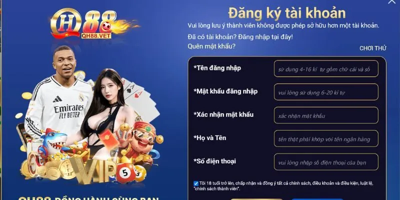 Đăng Ký QH88 - Các Bước Để Bạn Tự Tin Tạo Tài Khoản Hội Viên