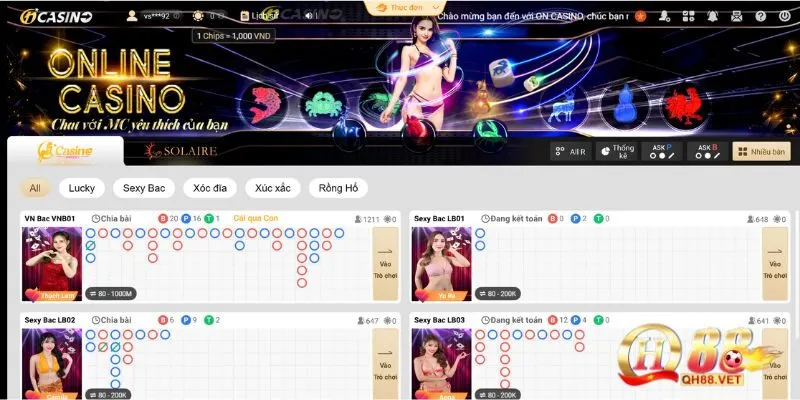 Sảnh ON Casino - Thế giới Bài Đỉnh Cao Cao Có Một Không Hai