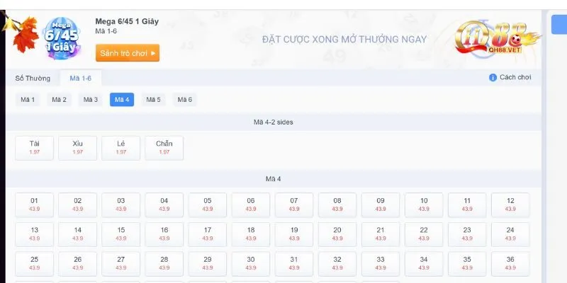 Tại sao nên chọn tham gia loại hình xổ số Mega 6/45 tại QH88